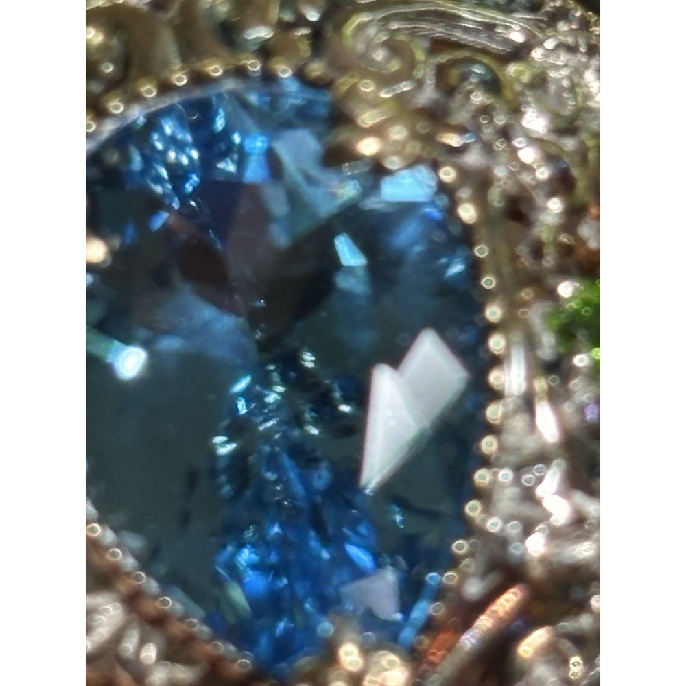 Gems En Vogue London Blue Topaz and Chrome Diopside Sterling Ring Size 9 - Picture 2 of 11